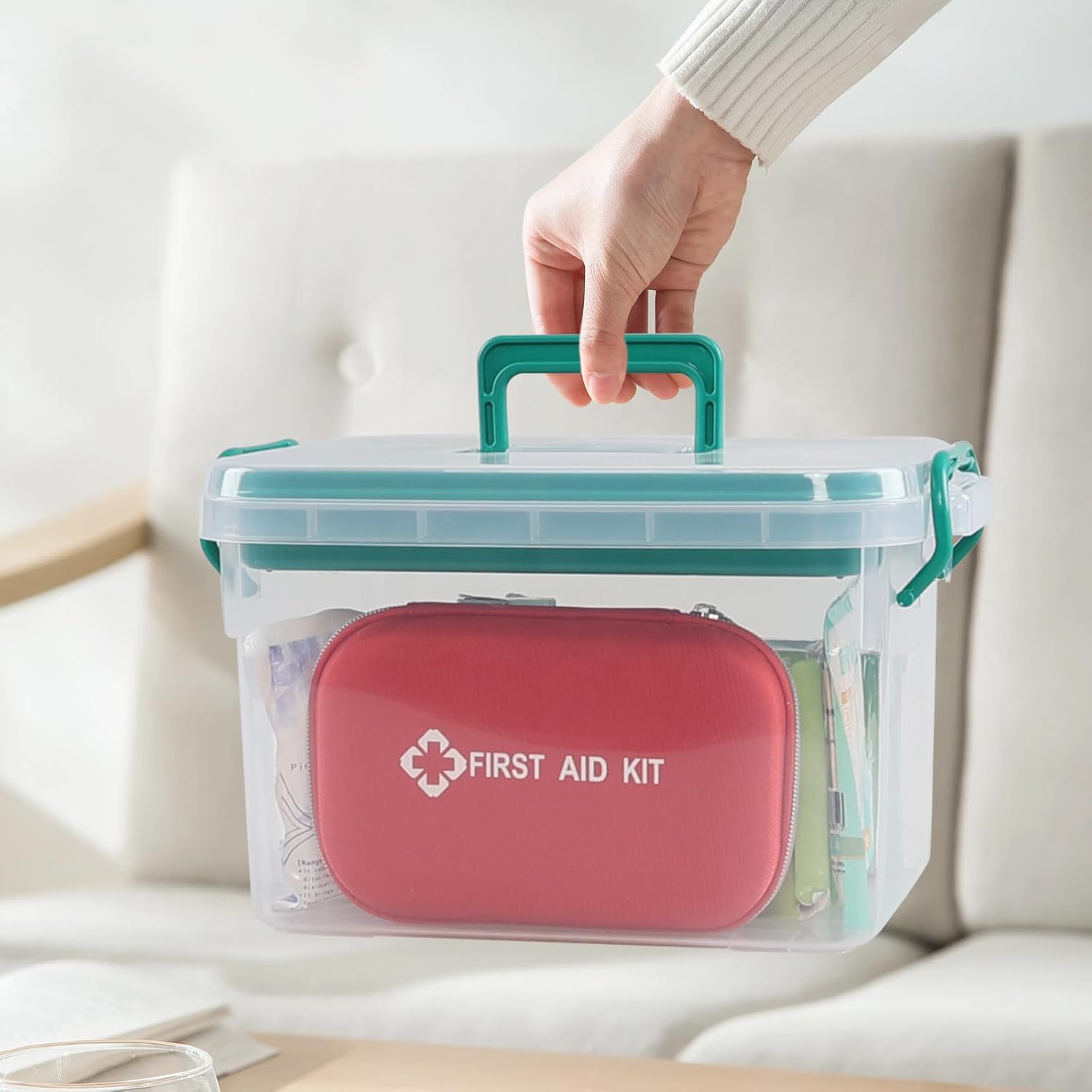 Clear Household Medicine Storage Box